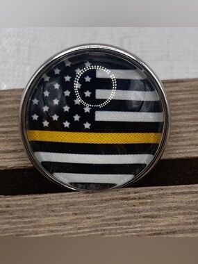 911 Emergency Dispatchers Flag - Snap Button Charm - 18mm/20mm Charm